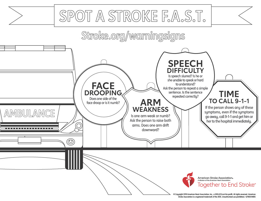 Illustration of the five signs of stroke